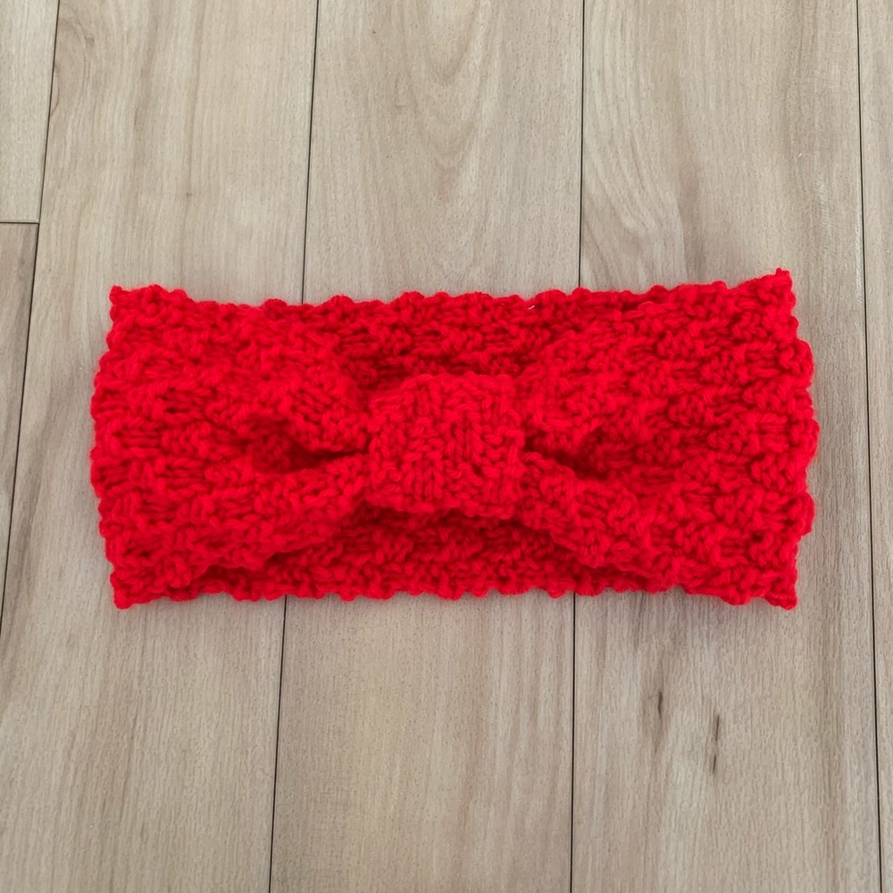 Handmade Candy Apple Red Knit Headband